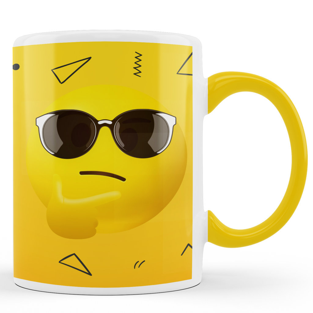 Printed Ceramic Coffee Mug | Cute Smiley | 325 Ml 